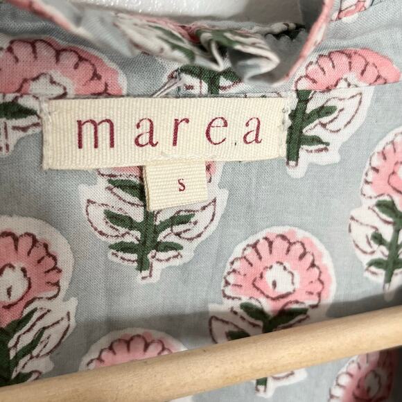 Marea Long Sleeve Georgia Button Up Top Womens Small Grey Pink Floral Cotton - Picture 6 of 11